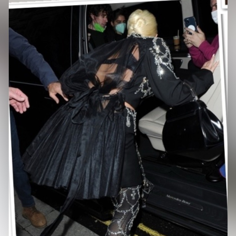 ASO Lady Gaga Alexander McQueen SS22 Embellished Hybrid Jacket/Dress, sz IT40 - Picture 2 of 16